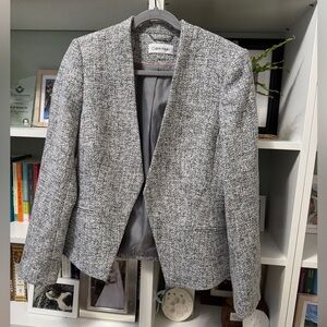 Calvin Klein Tweed Gray Blazer - Sz 14 - EUC